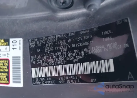 2018 Toyota Sienna Le 8 Passenger из США, поврежденный, VIN 5TDKZ3DC9JS950201